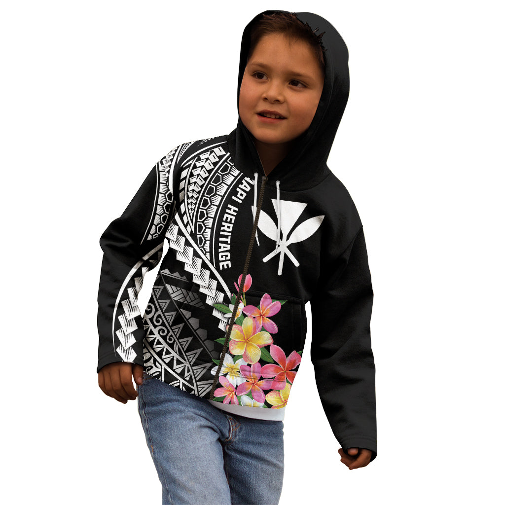AAPI Heritage Month Kid Hoodie Kanaka Hawaii Plumeria LT7 - Polynesian Pride
