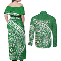 Tonga Liahona High School Personalized Couples Matching Off Shoulder Maxi Dress and Long Sleeve Button Shirt Ngatu Tokelaufeletoa Motifs LT7 - Polynesian Pride