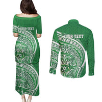 Tonga Liahona High School Personalized Couples Matching Puletasi and Long Sleeve Button Shirt Ngatu Tokelaufeletoa Motifs LT7 - Polynesian Pride