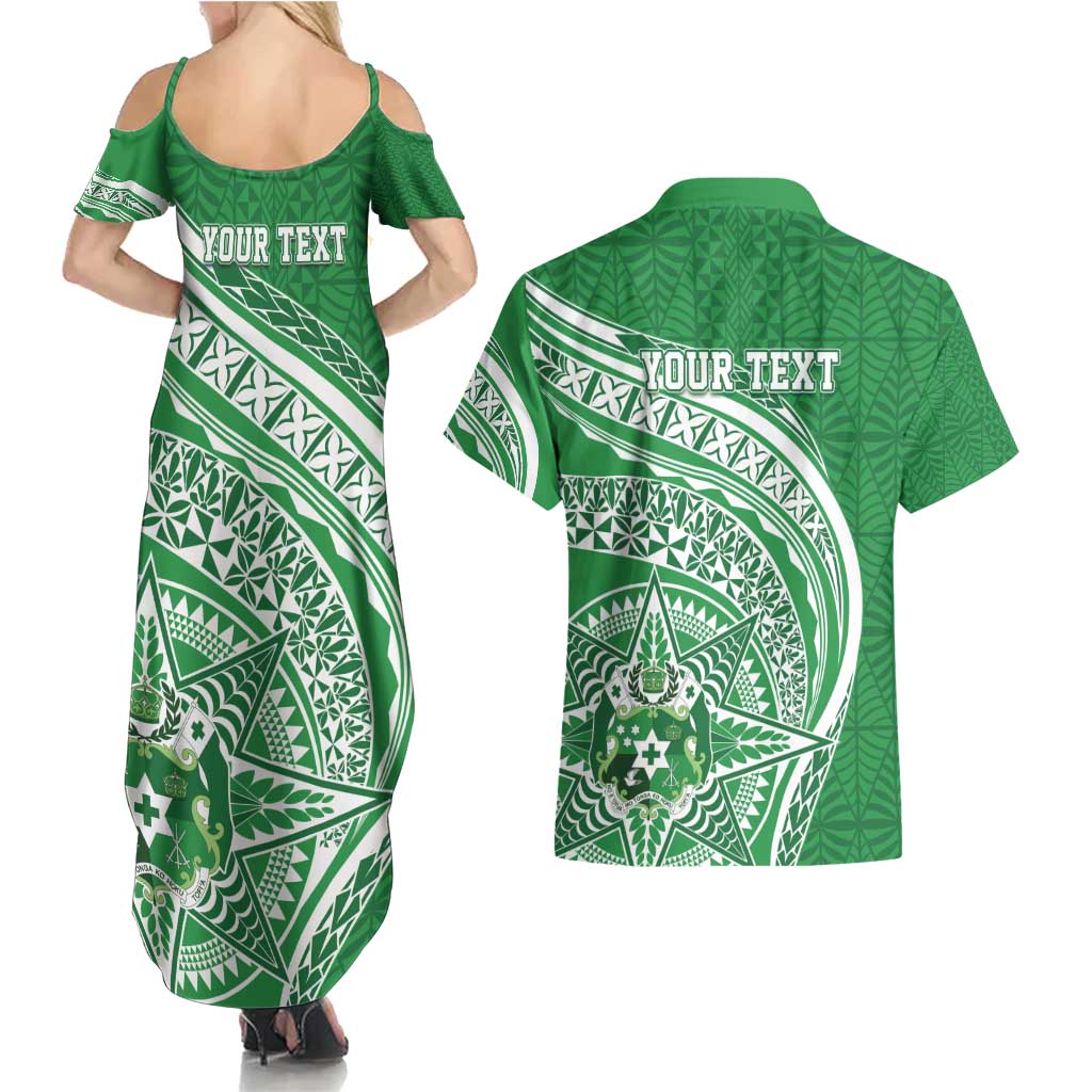 Tonga Liahona High School Personalized Couples Matching Summer Maxi Dress and Hawaiian Shirt Ngatu Tokelaufeletoa Motifs LT7 - Polynesian Pride