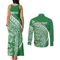 Tonga Liahona High School Personalized Couples Matching Tank Maxi Dress and Long Sleeve Button Shirt Ngatu Tokelaufeletoa Motifs LT7 - Polynesian Pride
