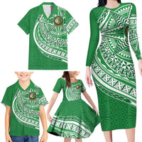 Tonga Liahona High School Personalized Family Matching Long Sleeve Bodycon Dress and Hawaiian Shirt Ngatu Tokelaufeletoa Motifs LT7 - Polynesian Pride