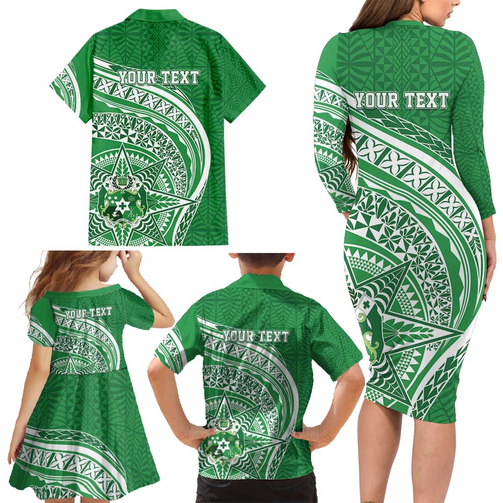 Tonga Liahona High School Personalized Family Matching Long Sleeve Bodycon Dress and Hawaiian Shirt Ngatu Tokelaufeletoa Motifs LT7 - Polynesian Pride