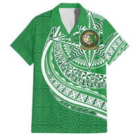 Tonga Liahona High School Personalized Family Matching Off The Shoulder Long Sleeve Dress and Hawaiian Shirt Ngatu Tokelaufeletoa Motifs LT7 Dad's Shirt - Short Sleeve Green - Polynesian Pride