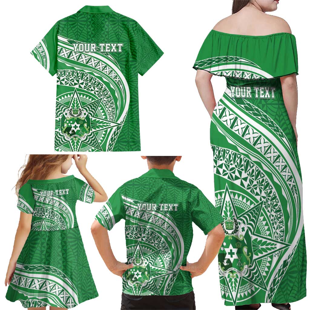 Tonga Liahona High School Personalized Family Matching Off Shoulder Maxi Dress and Hawaiian Shirt Ngatu Tokelaufeletoa Motifs LT7 - Polynesian Pride