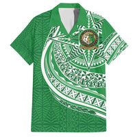 Tonga Liahona High School Personalized Family Matching Off Shoulder Short Dress and Hawaiian Shirt Ngatu Tokelaufeletoa Motifs LT7 Dad's Shirt - Short Sleeve Green - Polynesian Pride