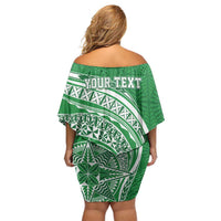 Tonga Liahona High School Personalized Family Matching Off Shoulder Short Dress and Hawaiian Shirt Ngatu Tokelaufeletoa Motifs LT7 - Polynesian Pride