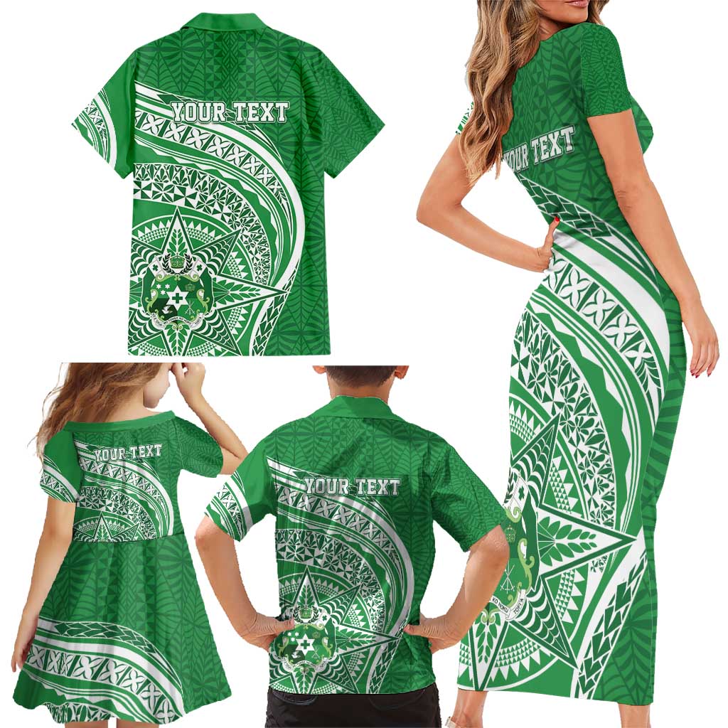 Tonga Liahona High School Personalized Family Matching Short Sleeve Bodycon Dress and Hawaiian Shirt Ngatu Tokelaufeletoa Motifs LT7 - Polynesian Pride