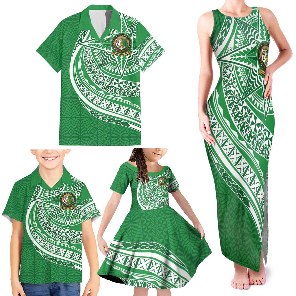 Tonga Liahona High School Personalized Family Matching Tank Maxi Dress and Hawaiian Shirt Ngatu Tokelaufeletoa Motifs LT7 - Polynesian Pride