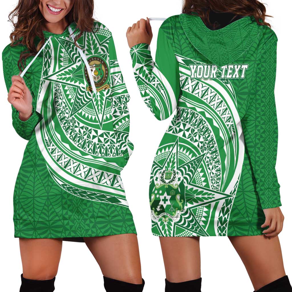 Tonga Liahona High School Personalized Hoodie Dress Ngatu Tokelaufeletoa Motifs LT7 - Polynesian Pride