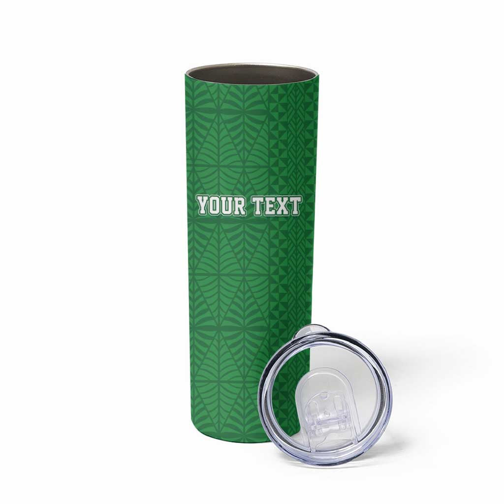 Tonga Liahona High School Personalized Skinny Tumbler Ngatu Tokelaufeletoa Motifs LT7 - Polynesian Pride
