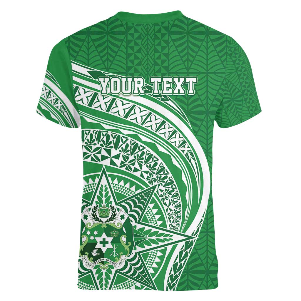 Tonga Liahona High School Personalized Women V-Neck T-Shirt Ngatu Tokelaufeletoa Motifs LT7 - Polynesian Pride