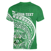 Tonga Liahona High School Personalized Women V-Neck T-Shirt Ngatu Tokelaufeletoa Motifs LT7 - Polynesian Pride