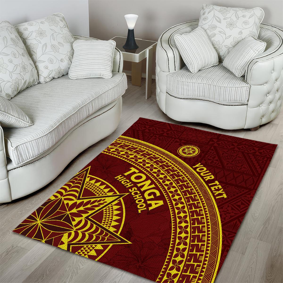 Tonga High School Area Rug THS Anniversary Ngatu Motif