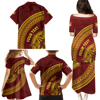 Tonga High School Family Matching Puletasi and Hawaiian Shirt THS Anniversary Ngatu Motif LT7 - Polynesian Pride