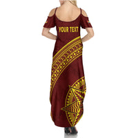 Tonga High School Family Matching Summer Maxi Dress and Hawaiian Shirt THS Anniversary Ngatu Motif LT7 - Polynesian Pride
