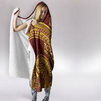 Tonga High School Hooded Blanket THS Anniversary Ngatu Motif