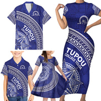 Tupou College Toloa Family Matching Short Sleeve Bodycon Dress and Hawaiian Shirt Ngatu Tapa Mix Style LT7 - Polynesian Pride
