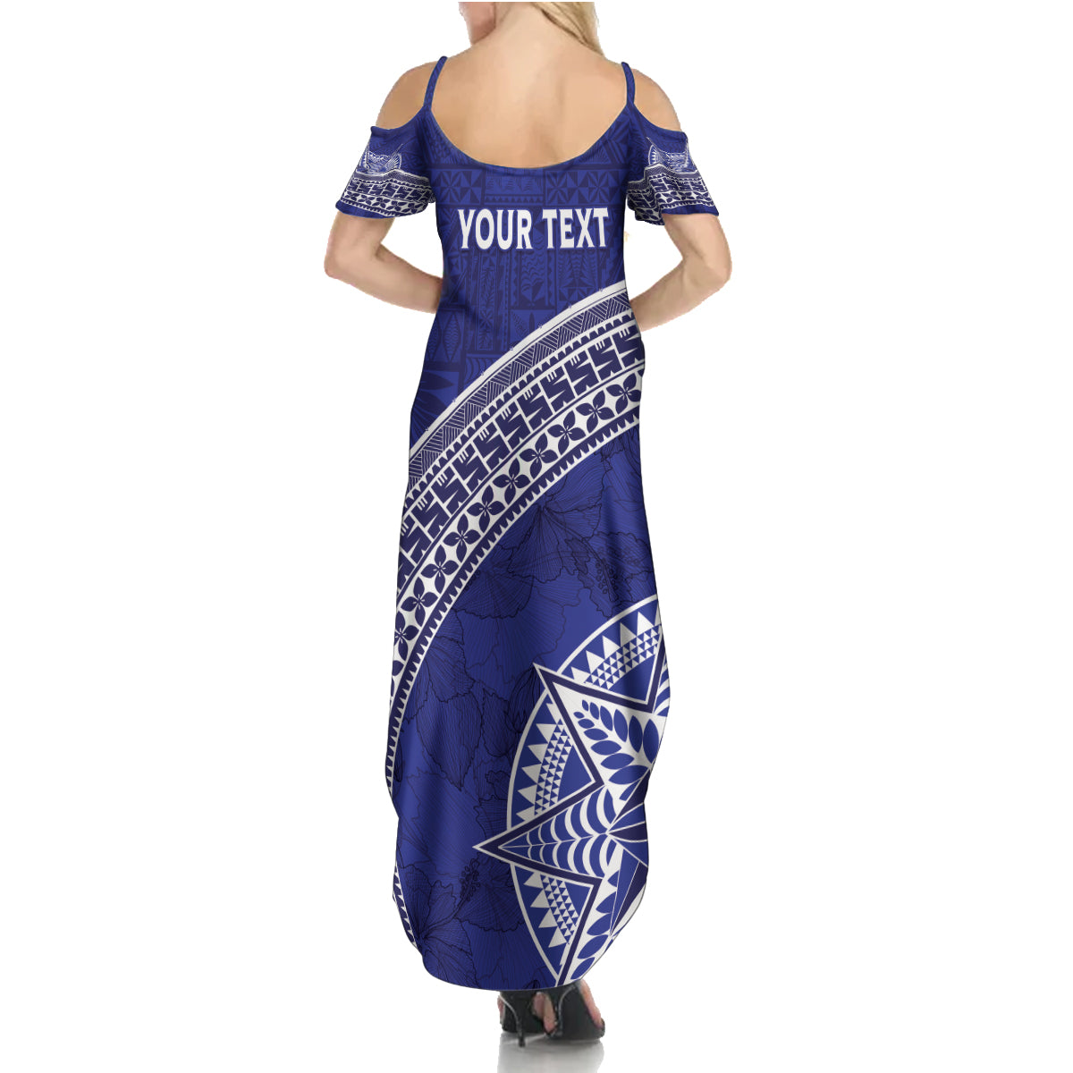 Tupou College Toloa Family Matching Summer Maxi Dress and Hawaiian Shirt Ngatu Tapa Mix Style LT7 - Polynesian Pride