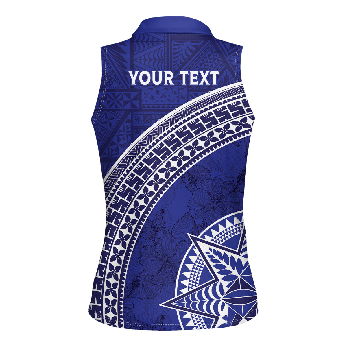 Tupou College Toloa Women Sleeveless Polo Shirt Ngatu Tapa Mix Style LT7 - Polynesian Pride