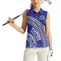 Tupou College Toloa Women Sleeveless Polo Shirt Ngatu Tapa Mix Style LT7 - Polynesian Pride