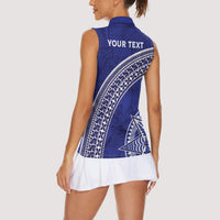 Tupou College Toloa Women Sleeveless Polo Shirt Ngatu Tapa Mix Style LT7 - Polynesian Pride