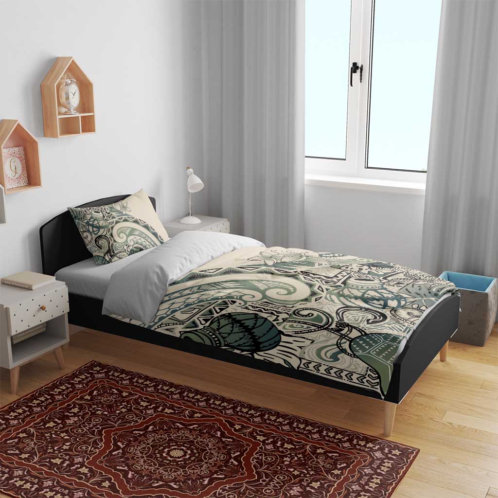 Aloha Hawaii Tapa Bedding Set Summer Green Hawaiian Ipu - Polynesian Pride