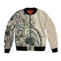 Aloha Hawaii Tapa Bomber Jacket Summer Green Hawaiian Ipu LT7 Unisex Emerald - Polynesian Pride