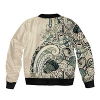 Aloha Hawaii Tapa Bomber Jacket Summer Green Hawaiian Ipu LT7 - Polynesian Pride