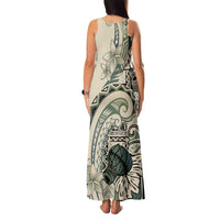 Aloha Hawaii Tapa Family Matching Tank Maxi Dress and Hawaiian Shirt Summer Green Hawaiian Ipu LT7 - Polynesian Pride