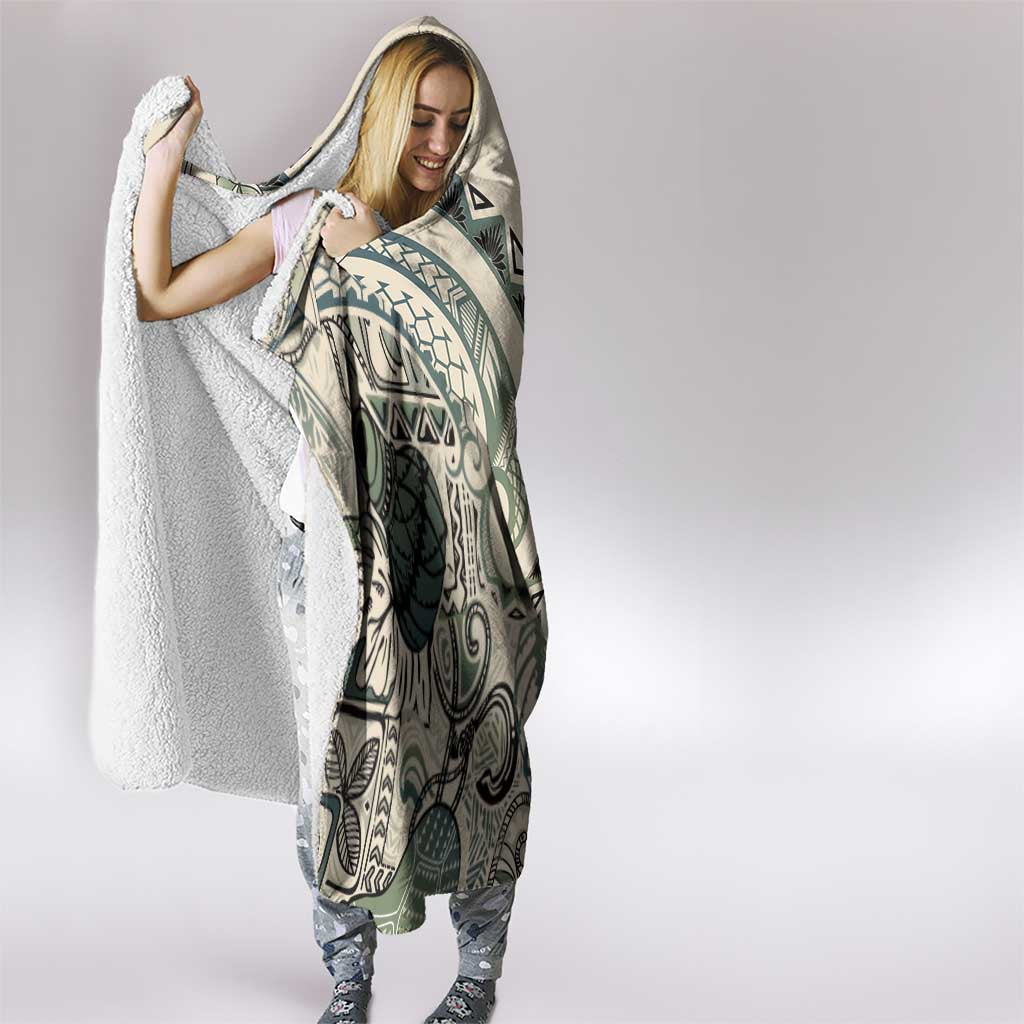 Aloha Hawaii Tapa Hooded Blanket Summer Green Hawaiian Ipu - Polynesian Pride