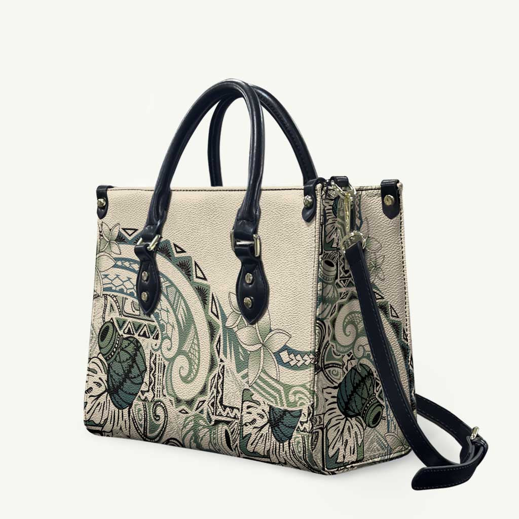 Aloha Hawaii Tapa Leather Bag Summer Green Hawaiian Ipu - Polynesian Pride