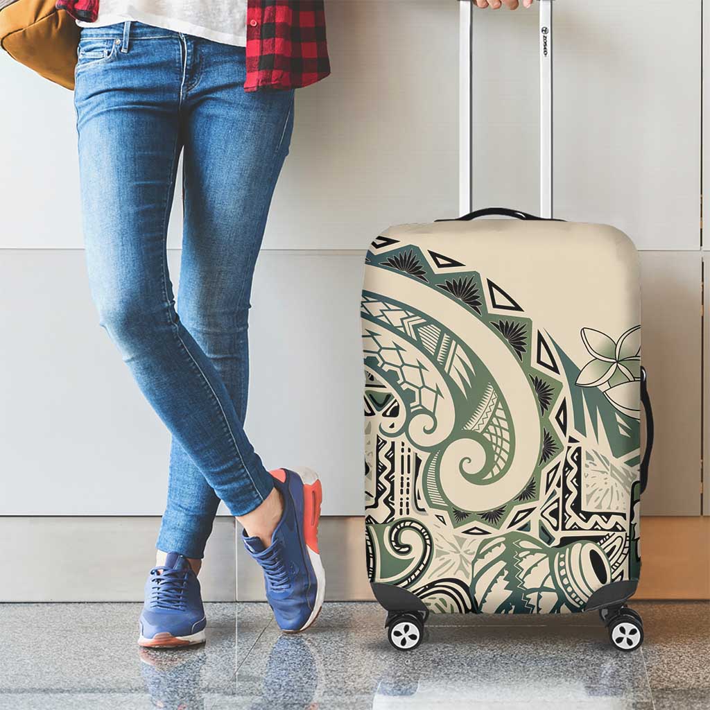 Aloha Hawaii Tapa Luggage Cover Summer Green Hawaiian Ipu - Polynesian Pride