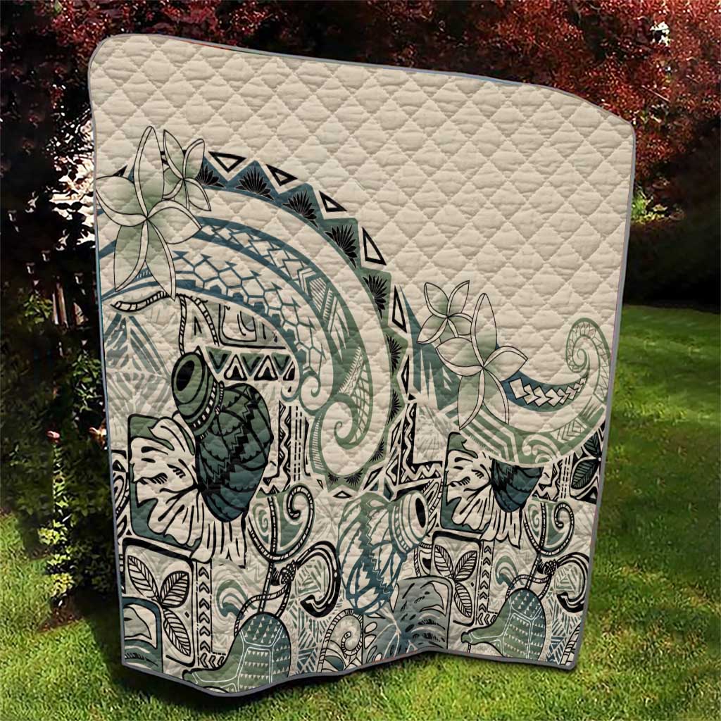 Aloha Hawaii Tapa Quilt Summer Green Hawaiian Ipu LT7 - Polynesian Pride