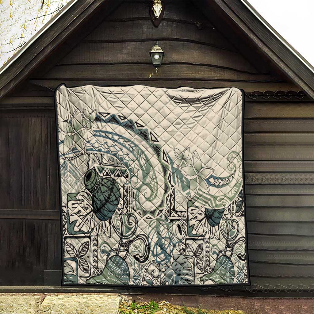 Aloha Hawaii Tapa Quilt Summer Green Hawaiian Ipu LT7 - Polynesian Pride