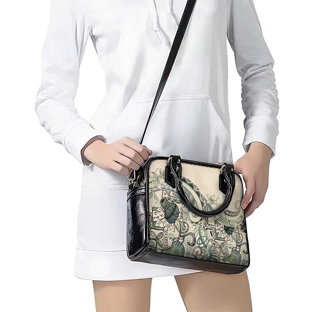 Aloha Hawaii Tapa Shoulder Handbag Summer Green Hawaiian Ipu - Polynesian Pride
