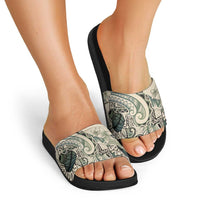 Aloha Hawaii Tapa Slide Sandals Summer Green Hawaiian Ipu - Polynesian Pride
