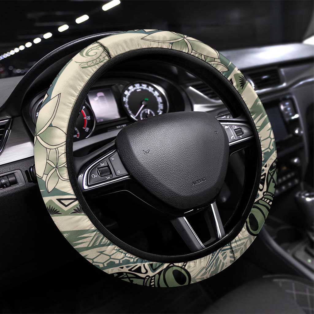 Aloha Hawaii Tapa Steering Wheel Cover Summer Green Hawaiian Ipu - Polynesian Pride