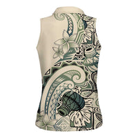Aloha Hawaii Tapa Women Sleeveless Polo Shirt Summer Green Hawaiian Ipu LT7 - Polynesian Pride