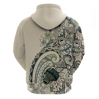 Aloha Hawaii Tapa Zip Hoodie Summer Green Hawaiian Ipu - Polynesian Pride
