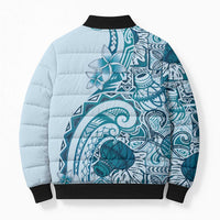 Aloha Hawaii Tapa Bomber Puffer Jacket Cool Turquoise Hawaiian Ipu LT7 - Polynesian Pride