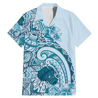 Aloha Hawaii Tapa Family Matching Mermaid Dress and Hawaiian Shirt Cool Turquoise Hawaiian Ipu LT7 Dad's Shirt - Short Sleeve Turquoise - Polynesian Pride