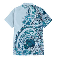 Aloha Hawaii Tapa Family Matching Mermaid Dress and Hawaiian Shirt Cool Turquoise Hawaiian Ipu LT7 - Polynesian Pride