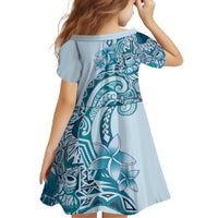 Aloha Hawaii Tapa Family Matching Off The Shoulder Long Sleeve Dress and Hawaiian Shirt Cool Turquoise Hawaiian Ipu LT7 - Polynesian Pride