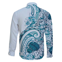 Aloha Hawaii Tapa Family Matching Short Sleeve Bodycon Dress and Hawaiian Shirt Cool Turquoise Hawaiian Ipu LT7 - Polynesian Pride