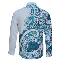 Aloha Hawaii Tapa Family Matching Tank Maxi Dress and Hawaiian Shirt Cool Turquoise Hawaiian Ipu LT7 - Polynesian Pride