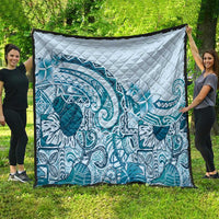 Aloha Hawaii Tapa Quilt Cool Turquoise Hawaiian Ipu LT7 - Polynesian Pride