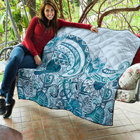 Aloha Hawaii Tapa Quilt Cool Turquoise Hawaiian Ipu LT7 - Polynesian Pride