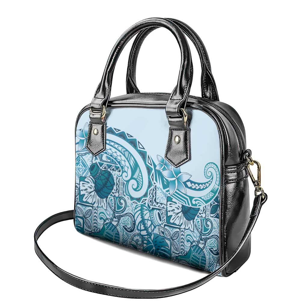Aloha Hawaii Tapa Shoulder Handbag Cool Turquoise Hawaiian Ipu - Polynesian Pride