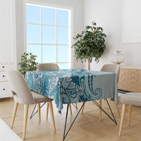 Aloha Hawaii Tapa Tablecloth Cool Turquoise Hawaiian Ipu - Polynesian Pride